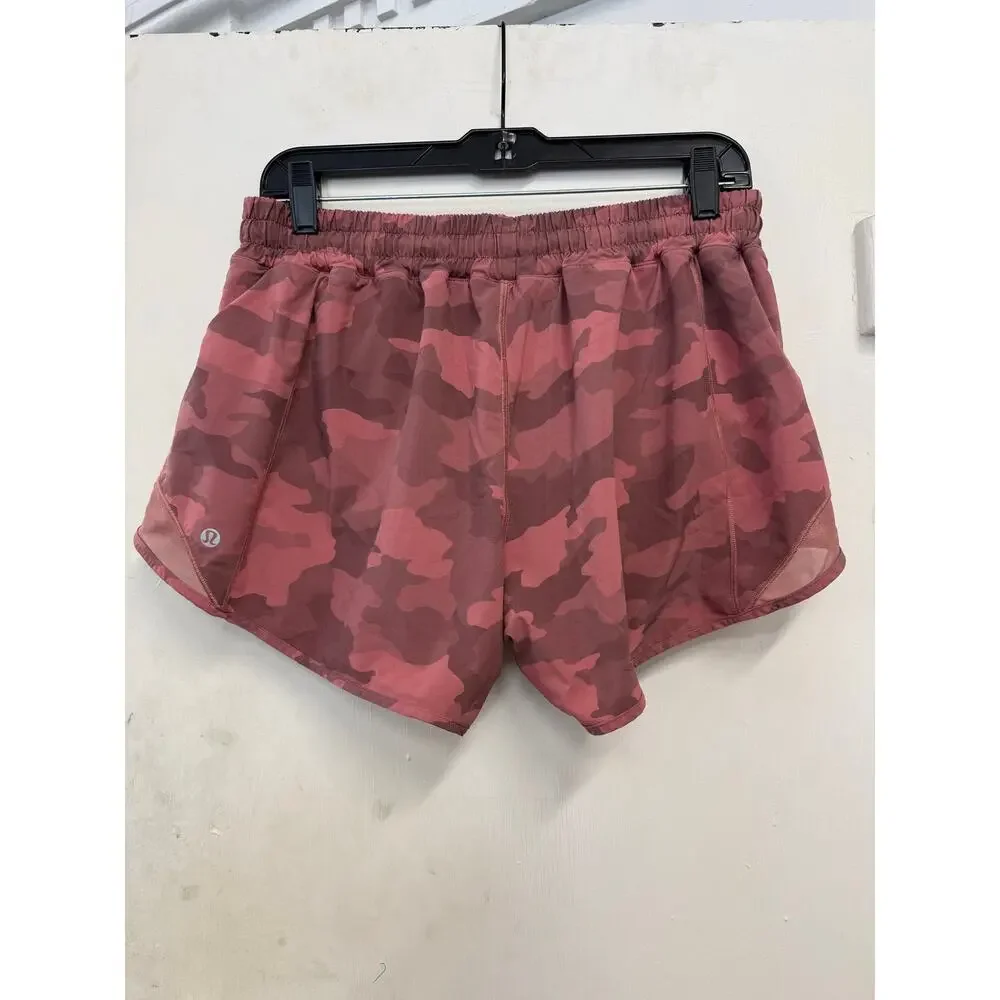 Lululemon Hotty Hot Pink Camo Shorts Sz 12 Tall GS
